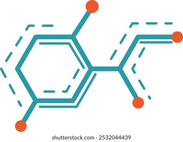 Chemical cell color icon. Science research logo