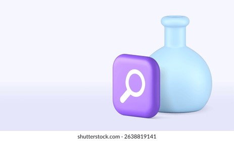 Chemical change medical science search laboratory analyzing copy space banner template. Chemistry biology lab analysis clinic medicine formula development scientific innovation research