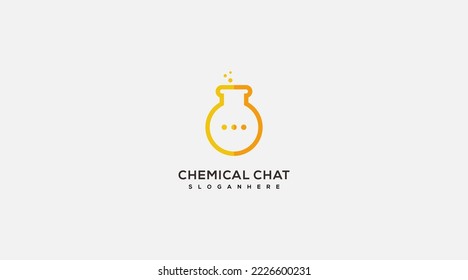 ilustración vectorial del logotipo de chat químico
