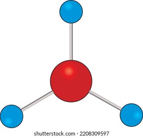 chemical. chemistry lesson. chemistry question in exam. Molecular model of the BH3 compound