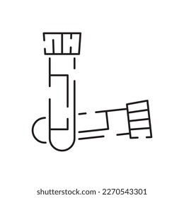 Chemical or chemistry line icon, laboratory glass sign, vector graphics. Science and scientific equipment and biology Test instruments 