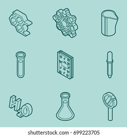 Chemical color outline isometric icons