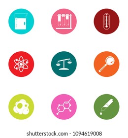 Chemical compound icons set. Flat set of 9 chemical compound vector icons for web isolated on white background