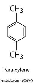 Chemical compound, p-Xylene (para-xylene) is an aromatic hydrocarbon.  It is one of the three isomers of dimethylbenzene known collectively as xylenes,The production of p-xylene is industrially 