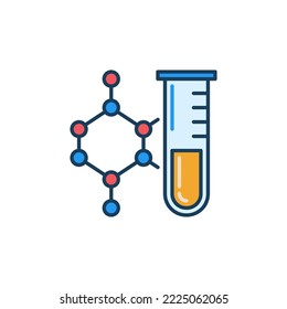 Chemical Compound with Test Tube vector concept colored icon or symbol