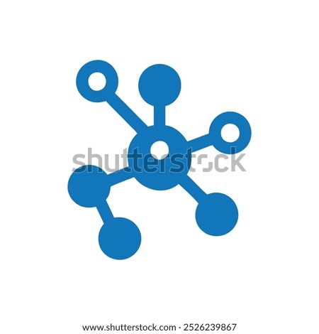 Chemical Compound Vector Icon, Molecule Hub Network Icon, Chemical Molecule Icon