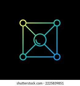 Chemical Compound vector Science concept modern colorful outline icon or symbol on dark background