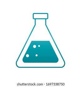 chemical conical flask over white background, gradient style, vector illustration
