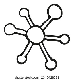 Chemieverbindungshandzeichnung, Vektorgrafik, Molekulare Struktur, Verbindungen, Molekül