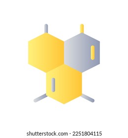 Chemical connections flat gradient two-color ui icon. High school chemistry course. Bonding together. Simple filled pictogram. GUI, UX design for mobile application. Vector isolated RGB illustration