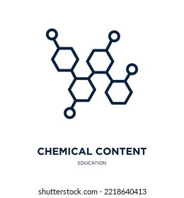 chemical content icon from education collection. Thin linear chemical content, content, science outline icon isolated on white background. Line vector chemical content sign, symbol for web and mobile