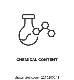 chemical content icon. Thin line chemical content, content icon from education collection. Outline vector isolated on white background. Editable chemical content symbol can be used web and mobile