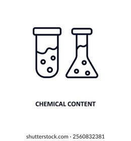 chemical content outline icon.  Thin line icon from education collection. Editable vector isolated on white background