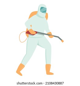 Chemical Control Man Icon Cartoon Vector. Pest Spray. Equipment Bug