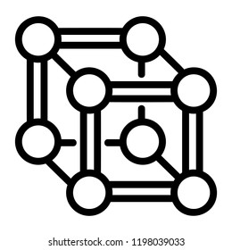 Chemical cube icon. Outline chemical cube vector icon for web design isolated on white background