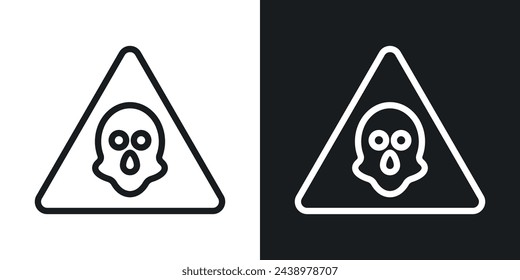 Chemical Danger Alert Sign. Toxic Poison Skull Warning. Hazardous Substance Caution