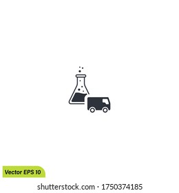 chemical delivery icon illustration simple design element logo template