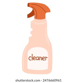 Chemical detergent in plastic bottle. Home cleaning product, household liquid for clean up, washing, cleansing. Flat vector illustration isolated on white background