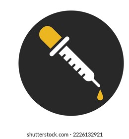 Icono del vector del cuentagotas químico que puede fácilmente modificar o editar
