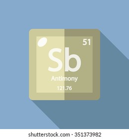 chemical element Antimony. Flat design style modern vector illustration.