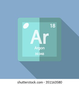 chemical element Argon. Flat design style modern vector illustration.