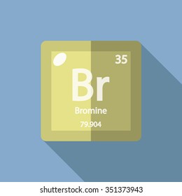 chemical element Bromine. Flat design style modern vector illustration.

