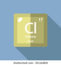 chemical element Chlorine. Flat design style modern vector illustration.