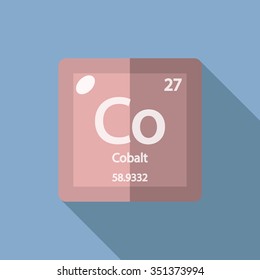 chemical element Cobalt. Flat design style modern vector illustration. 