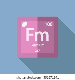 chemical element Fermium. Flat design style modern vector illustration
