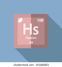 chemical element Hassium. Flat design style modern vector illustration.