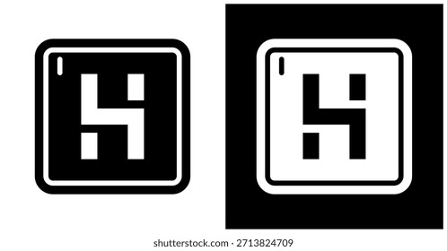 Chemical Element Icon Set In White And Black Background