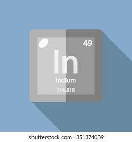 chemical element Indium. Flat design style modern vector illustration