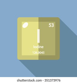 chemical element Iodine. Flat design style modern vector illustration.