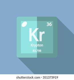 chemical element Krypton. Flat design style modern vector illustration.