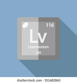 chemical element Livermorium. Flat design style modern vector illustration.
