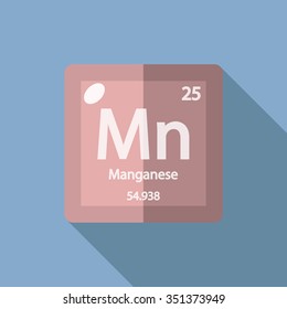 chemical element Manganese. Flat design style modern vector illustration.