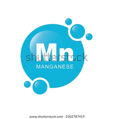 Chemical element  Manganese - icon, vector.