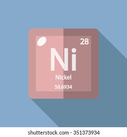chemical element Nickel. Flat design style modern vector illustration.