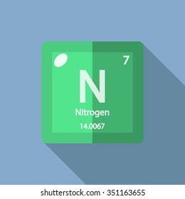 chemical element Nitrogen. Flat design style modern vector illustration.