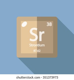 chemical element Strontium. Flat design style modern vector illustration.