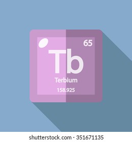 chemical element Terbium. Flat design style modern vector illustration