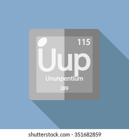 chemical element Ununpentium. Flat design style modern vector illustration.