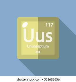 chemical element Ununseptium. Flat design style modern vector illustration.