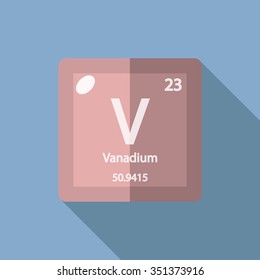 chemical element Vanadium. Flat design style modern vector illustration.
