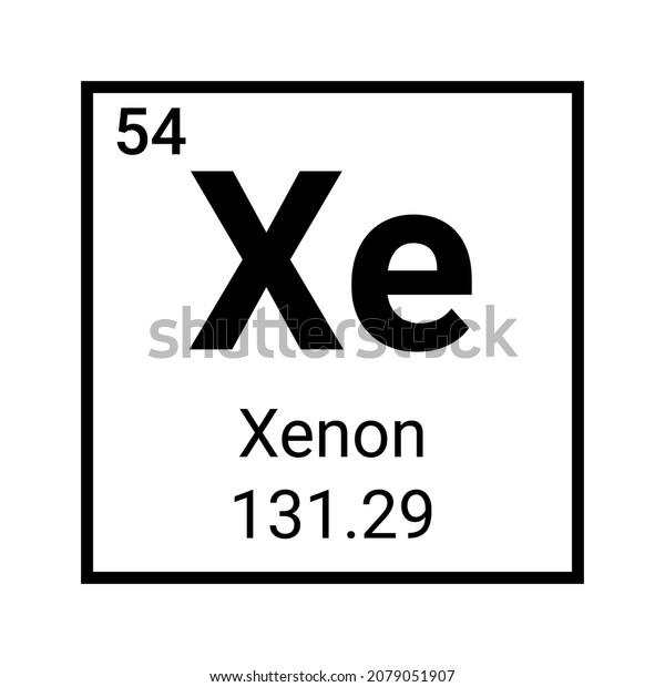 Chemical element xenon icon symbol. Xenon science\
atom table element atomic\
icon