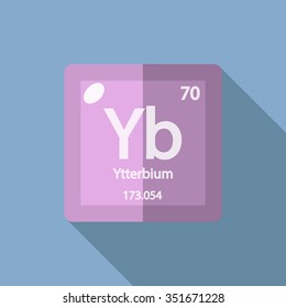 chemical element Ytterbium. Flat design style modern vector illustration