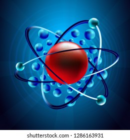Chemical elements. Structure of the atom. Chemistry. Abstract modern graphic elements. Dynamical blue colored forms. Gradient 3d abstract banners with bright shapes. Template for the design of a log
