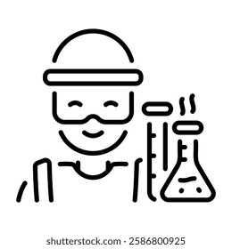 Chemical engineer icon in line style 