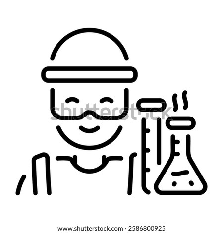 Chemical engineer icon in line style 