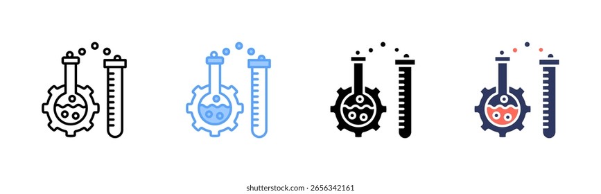 Colección de múltiples estilos de la hoja del icono del ingeniero químico